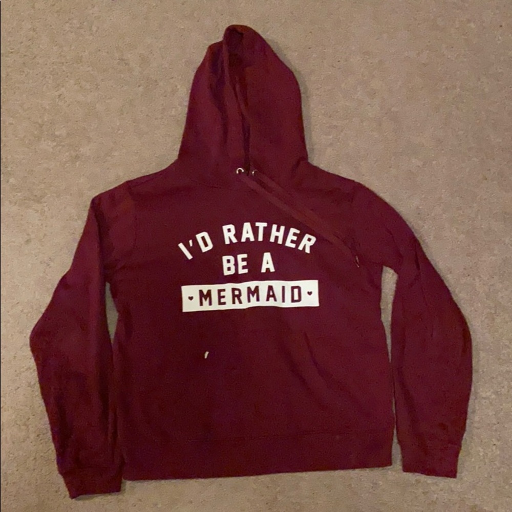 I’d Rather Be A Mermaid Burgundy Sweatshirt